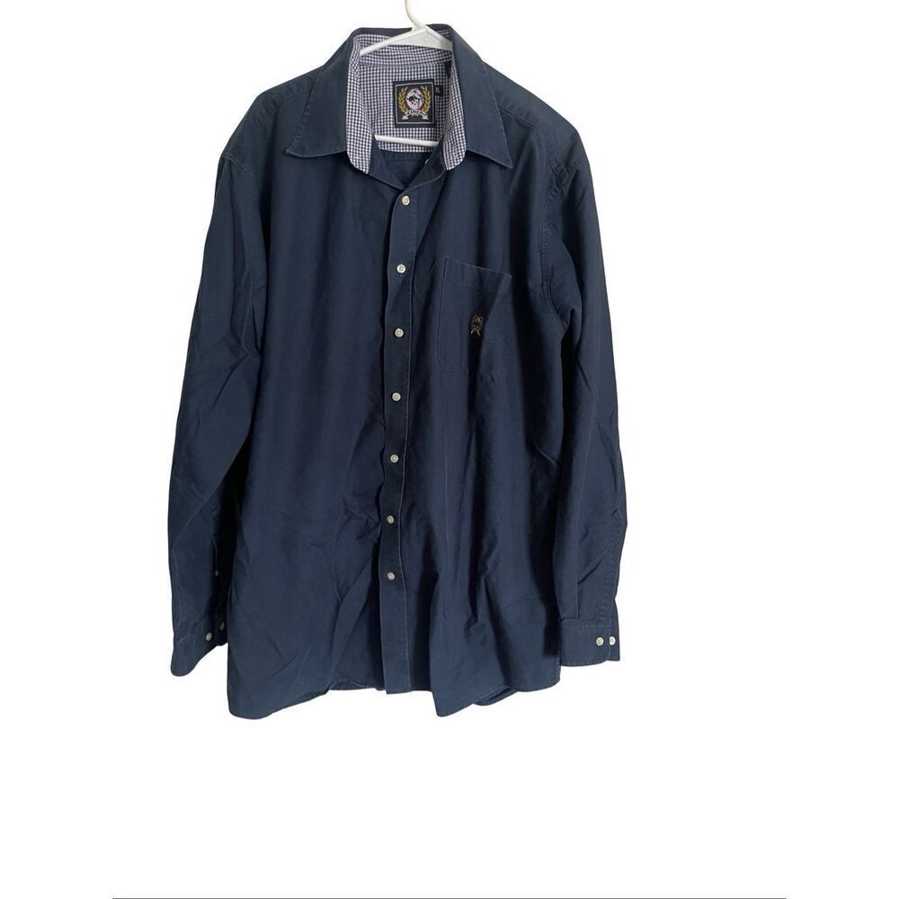 Cinch Mens Blue Cotton Long Sleeve Button Down Western Shirt Size XL